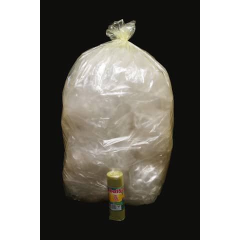 Sacchi - 70 x 110 cm - 110 L - 22 micron - MDPE/HDPE - giallo trasparente - Rol…