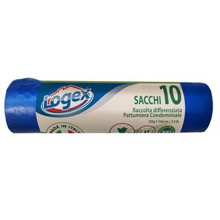 Sacchi per immondizia - 70x110 cm - 120 L - 16 micron - blu - Logex Professiona…