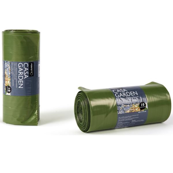 Sacchi rifiuti - 80x110 cm - 130 L - 50 micron - verde garden - Perfetto - conf…