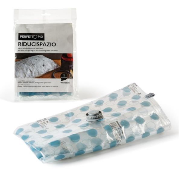 Sacco Riducispazio - chiusura con zip e valvola - 80x120 cm - PPL - trasparente…