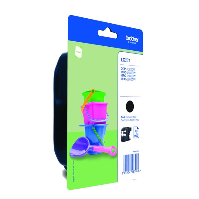 Brother LC221BK - Nero - originale - blister - cartuccia d'inchiostro - per Bro…