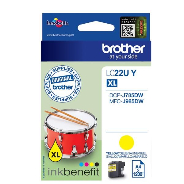 Brother LC22UY - XL - giallo - originale - cartuccia d'inchiostro - per Brother…