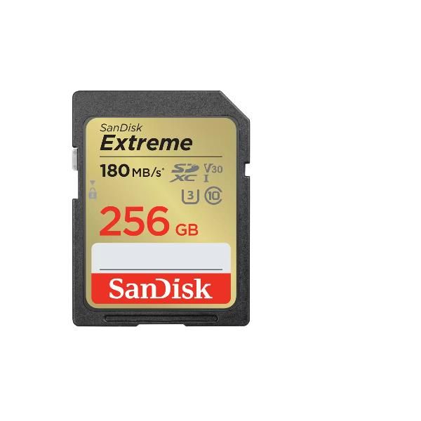 SanDisk Extreme - Scheda di memoria flash - 256 GB - Video Class V30 / UHS-I U3…