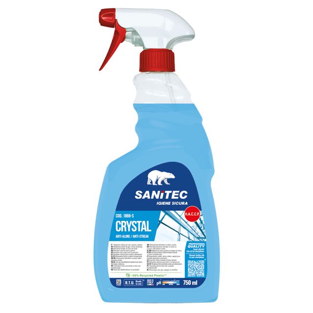 Sanitec GLASS - Detergente - liquido - spray in flacone - 750 ml - professional…
