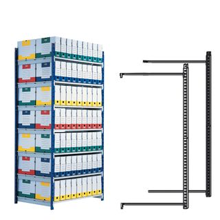 Scaffale RANG'ECO - modulo aggiunta - 5 ripiani - 100 x 70 x 200 cm - grigio - …