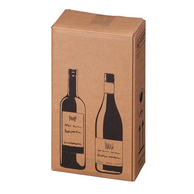 Scatola Wine Pack - 2 bottiglie - 20,4 x 10,8 x 36,8 cm - cartone doppia onda -…
