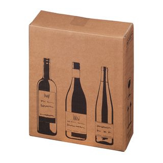 Scatola Wine Pack - 3 bottiglie - 30,5 x 10,8 x 36,8 cm - cartone doppia onda -…