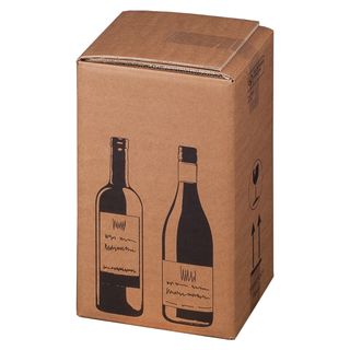 Scatola Wine Pack - 4 bottiglie - 21,2 x 20,4 x 36,8 cm - cartone doppia onda -…