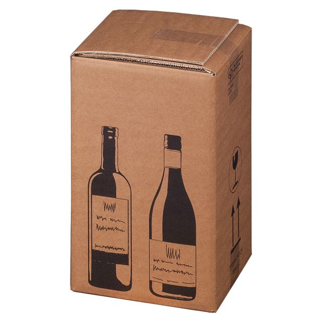 Scatola Wine Pack - 4 bottiglie - 21,2 x 20,4 x 36,8 cm - cartone doppia onda -…