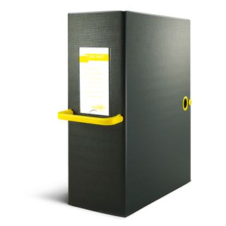 Scatola archivio Big Next - dorso 12 cm - 25 x 35 cm - nero/giallo - Sei Rota
