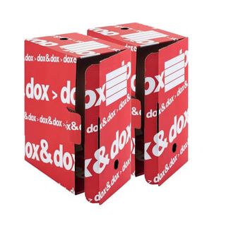 Scatola archivio Dox&Dox - 17 x 35 x 25 cm - bianco e rosso - Esselte Dox