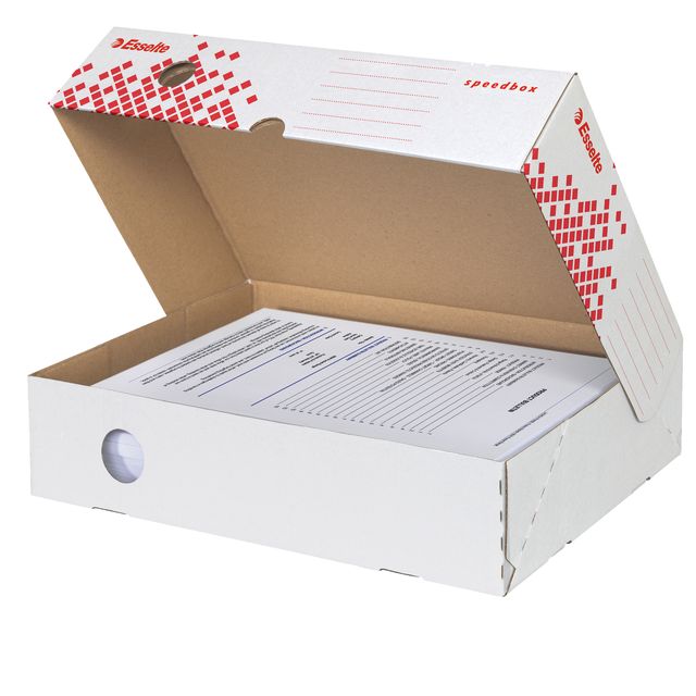 Scatola archivio Speedbox - dorso 8 cm - 35 x 25 cm - apertura totale - bianco …