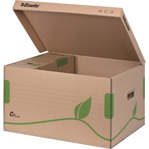 Scatola container EcoBox - 34,5 x 43,9 x 24,2cm - apertura superiore - avana - …