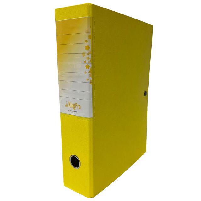 Scatola progetto KingPro - con portaetichetta - dorso 8 cm - giallo - Starline