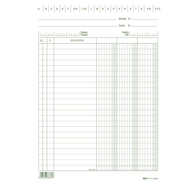 Schede - 3 colonne - 21 x 15 cm verticale - Edipro - conf. 100 pezzi