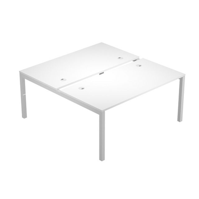 Scrivania Agorà a 2 postazioni contrapposte - 160 x 168 x 72,5 cm - bianco