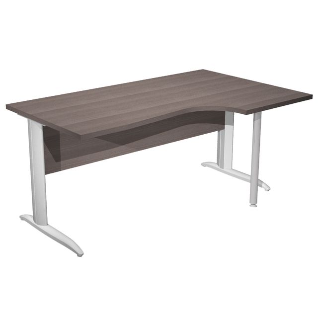 Scrivania Compact Destro Easy - 160 x 60/80/100 cm - Frassino toscano/grigio al…