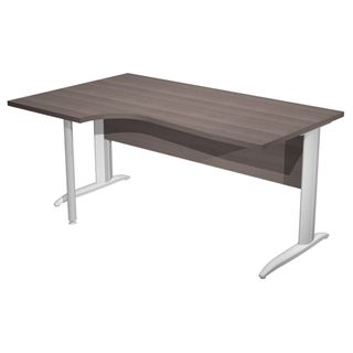 Scrivania Compact Sinistro Easy - 160 x 60/80/100 cm - Frassino toscano/grigio …