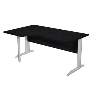 Scrivania Compact Sinistro Easy - 160 x 60/80/100 cm - Nero venato/grigio croma…