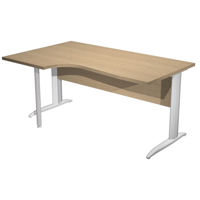 Scrivania Compact Sinistro Easy - 160 x 60/80/100 cm - Rovere/grigio alluminio