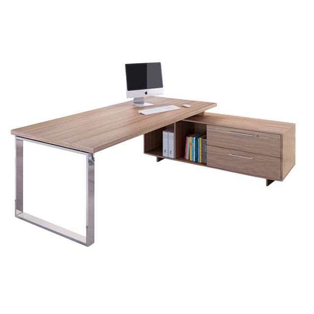 Scrivania Manager Prestige Metal - con mobile servizio reversibile - 210 x 90 x…