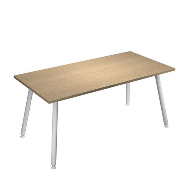Scrivania Skinny Metal - 160 x 80 x H 74,4 cm - bianco / rovere