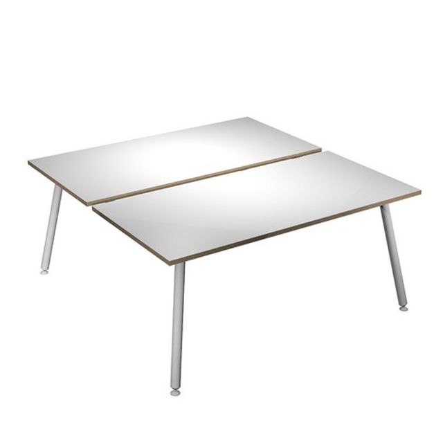 Scrivania Skinny Metal a 2 postazioni contrapp. - 120 x 166 cm - bianco