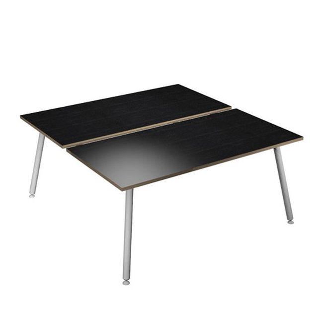 Scrivania Skinny Metal a 2 postazioni contrapp. - 120 x 166 cm - bianco / nero …