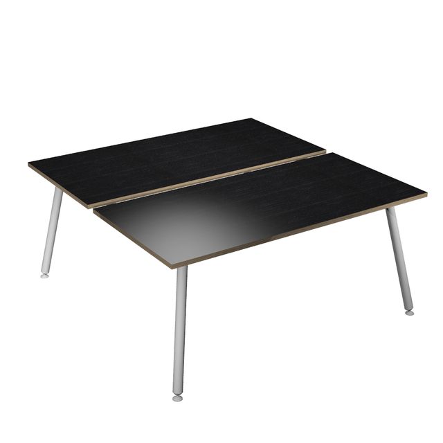 Scrivania Skinny Metal a 2 postazioni contrapp. - 180 x 166 cm - bianco / nero …