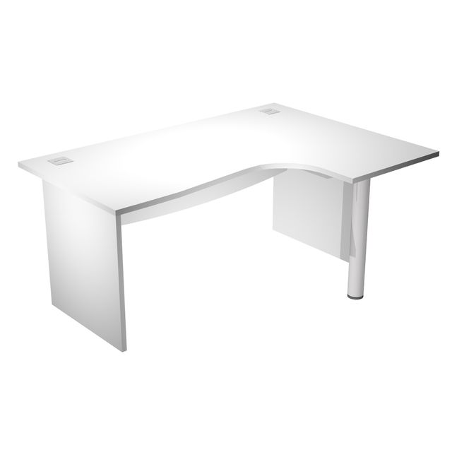 Scrivania compact Agorà - fianco dx melaminico - L160 x P120/80/60 x H73 cm - c…