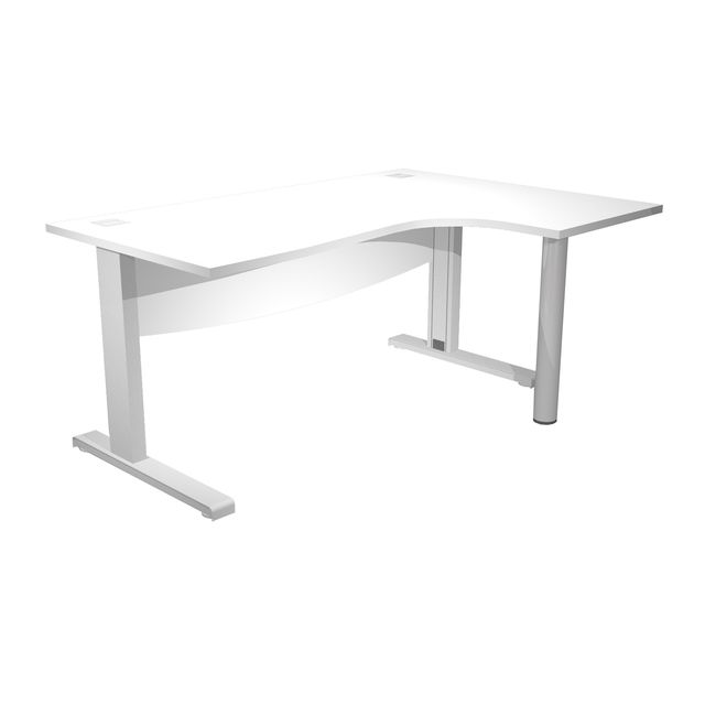 Scrivania compact Agorà - fianco dx metallico - L 160 x P120/80/60 x H 73 cm - …