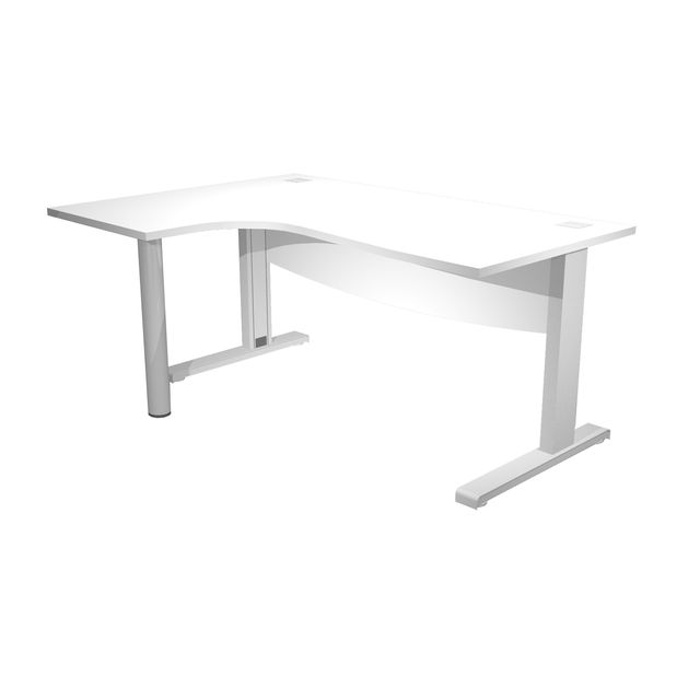 Scrivania compact Agorà - fianco sx metallico - L 180 x P120/80/60 x H 73 cm - …
