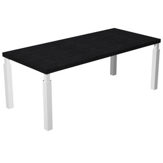 Scrivania direzionale Prestige Quadro - 210 x 90 cm - nero venato/bianco