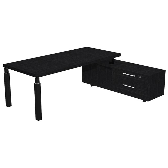 Scrivania direzionale Prestige Quadro - con mobile di servizio - 180 x 90 cm - …