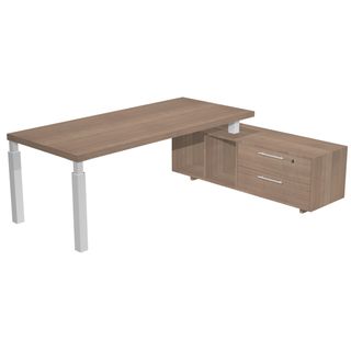 Scrivania direzionale Prestige Quadro - con mobile di servizio - 210 x 90 cm - …
