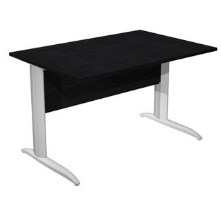 Scrivania lineare Easy - 120 x 80 x 72 cm - Nero venato/grigio alluminio
