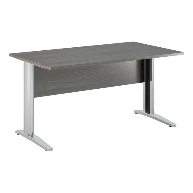 Scrivania lineare Easy - 140 x 80 x 72 cm - Frassino toscano/grigio cromato