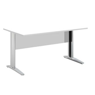 Scrivania lineare Easy - 160 x 80 x 72 cm - Bianco/grigio cromato