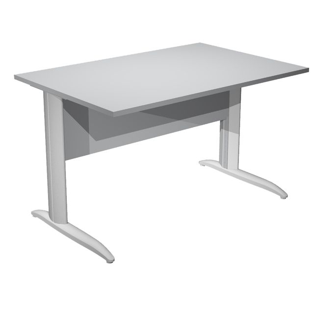 Scrivania lineare Easy - 160 x 80 x 72 cm - Grigio/grigio alluminio