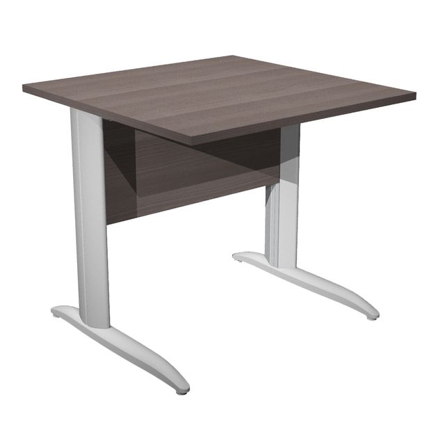 Scrivania lineare Easy - 80 x 80 x 72 cm - Frassino toscano/grigio alluminio
