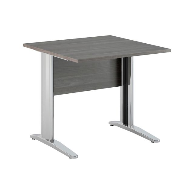 Scrivania lineare Easy - 80 x 80 x 72 cm - Frassino toscano/grigio cromato