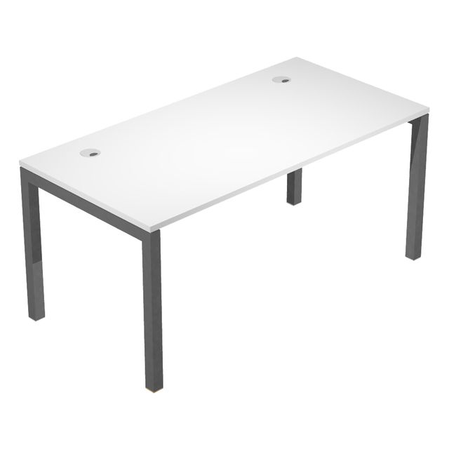 Scrivania singola Agorà - 140 x 80 x 74,6 cm - Bianco/antracite