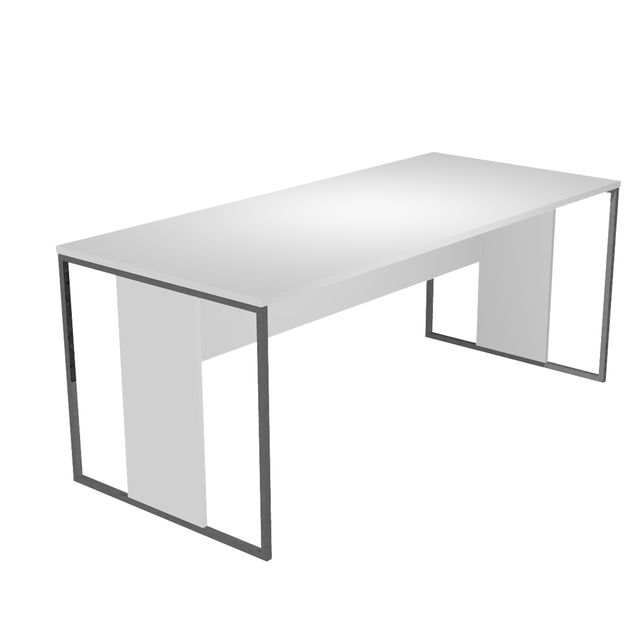 Scrivania singola Essence - 140 x 80 cm - Bianco - Gamba antracite