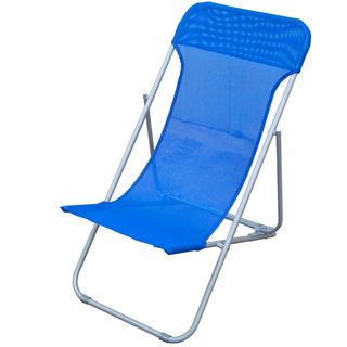 Sdraio pieghevole Beach - 70 x 72 x 45 cm - acciaio verniciato/texilene - blu -…