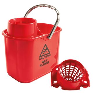 Secchio Polar - con strizzatore - 15 L - rosso - 30 x 27 x 37 cm - Perfetto