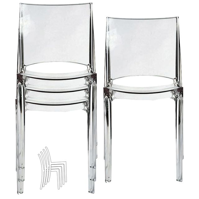 Sedia B-side - 48 x 50 x 81,5 cm - policarbonato - trasparente - Grandsoleil - …
