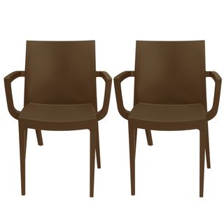 Sedia Venice - con braccioli - 59 x 51 x 80 cm - polipropilene - moka - Grandso…