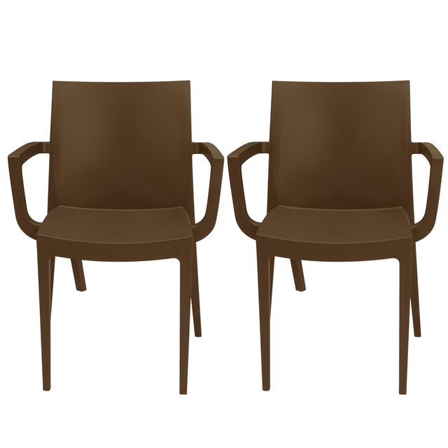 Sedia Venice - con braccioli - 59 x 51 x 80 cm - polipropilene - moka - Grandso…