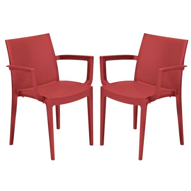 Sedia Venice - con braccioli - 59 x 51 x 80 cm - polipropilene - rosso - Grands…