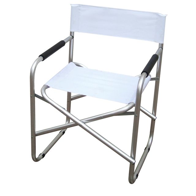 Sedia pieghevole Regista - 79 x 47 x 57 cm - alluminio/PVC - bianco - Garden Fr…